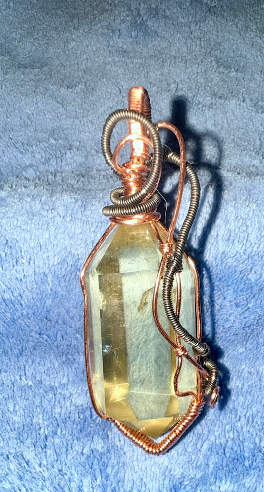 Citrine Wire Pendant