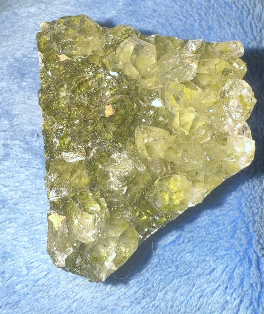Epidote and Clear Quarts Cluster