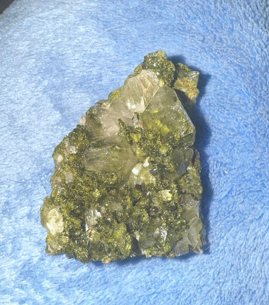Epidote Clear Quarts Cluster