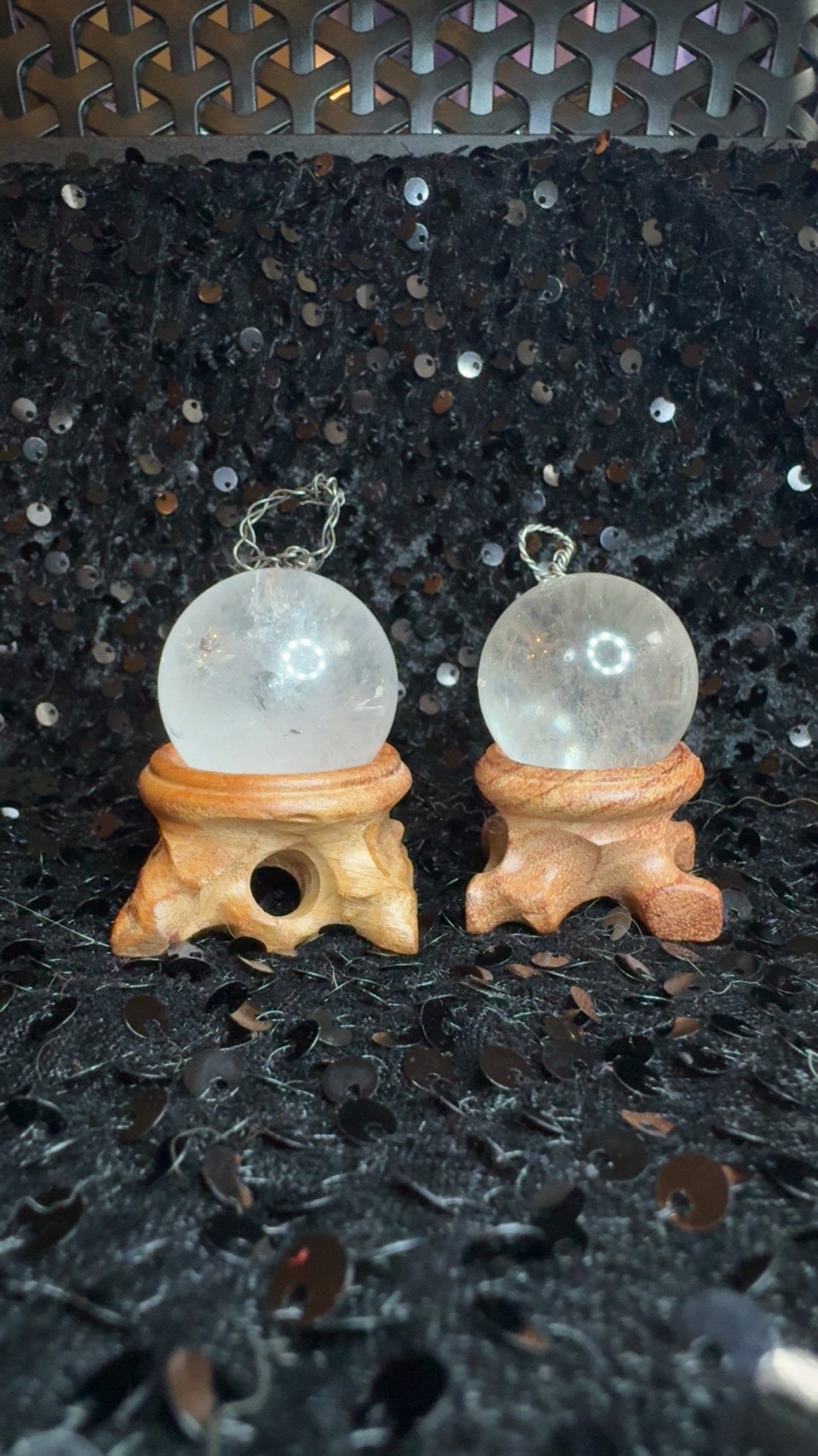 Wire Pendants Clear Quarts