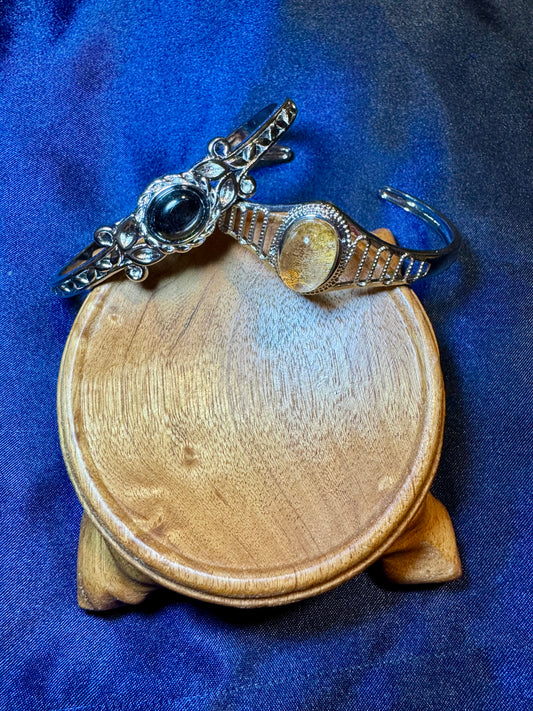 Bracelet Black Obsidian / Orange Citrin