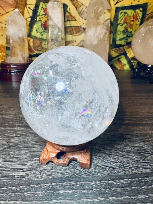 ClearQuartz Rainbow Sphere