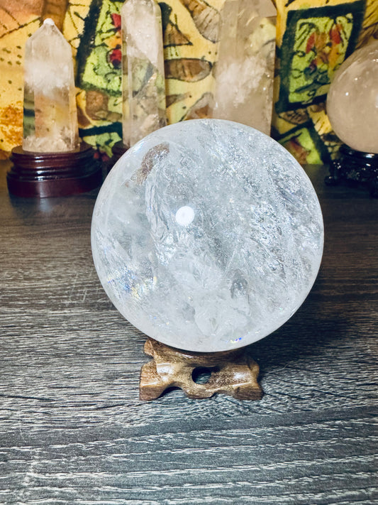 ClearQuartz Rainbow Sphere