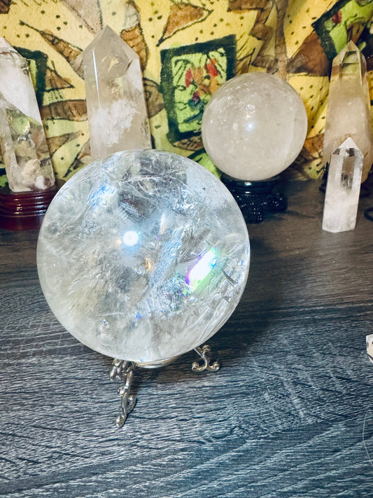 ClearQuartz Rainbow Sphere