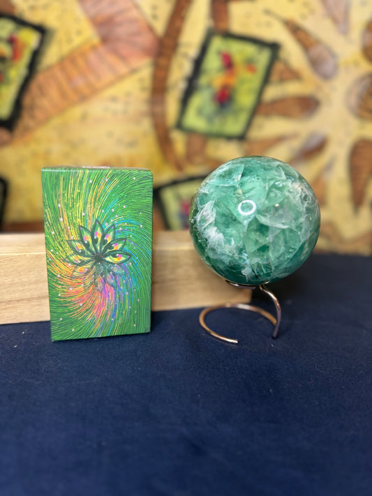 Tarot Deck & Sphere Fluorite
